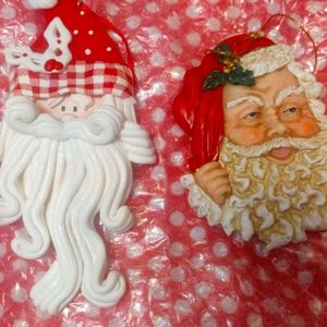 Bundle of 2 Santa ornaments